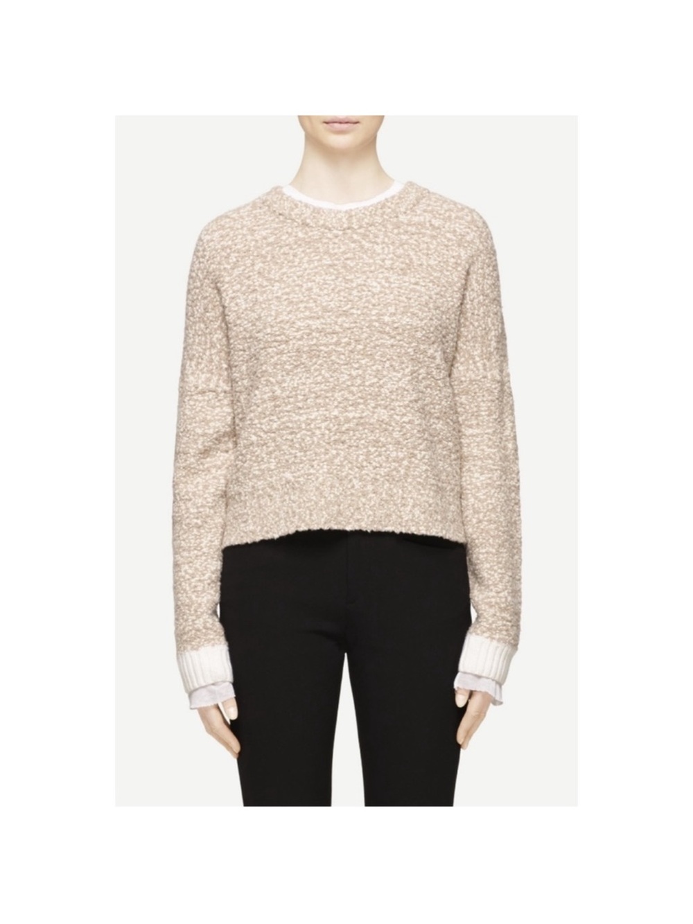 Rag and Bone Bouclé Crewneck Sweater in Beige